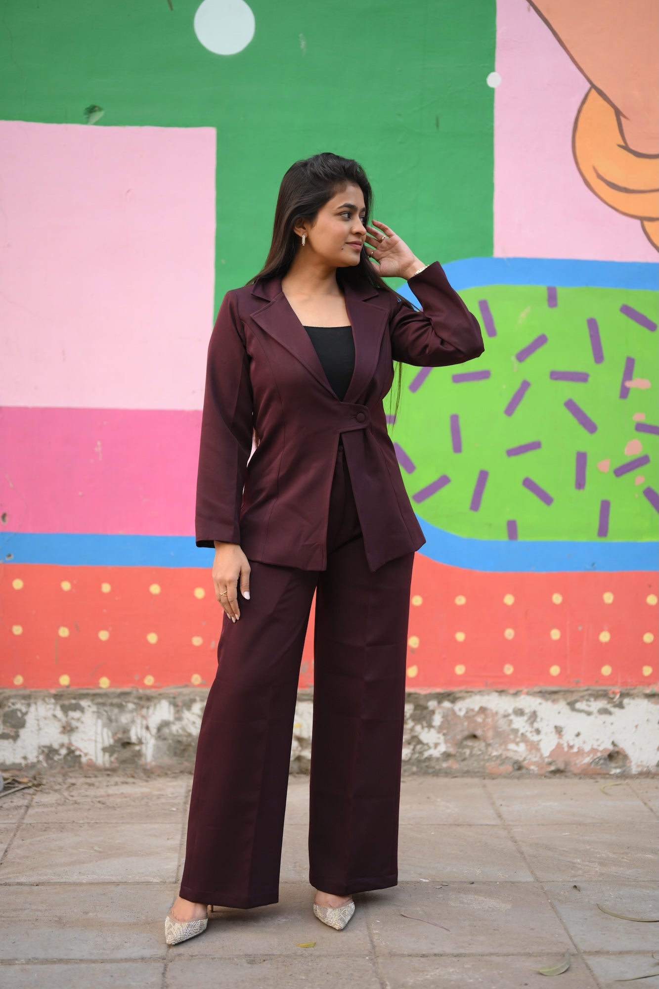 Claret Pant Suit