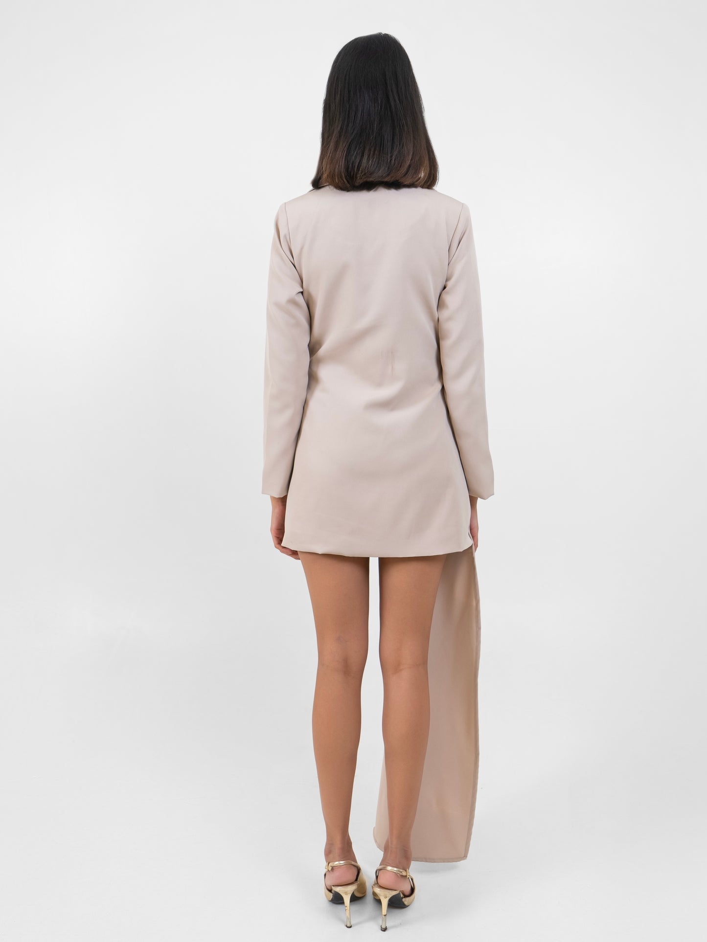 Beige Blazer Dress