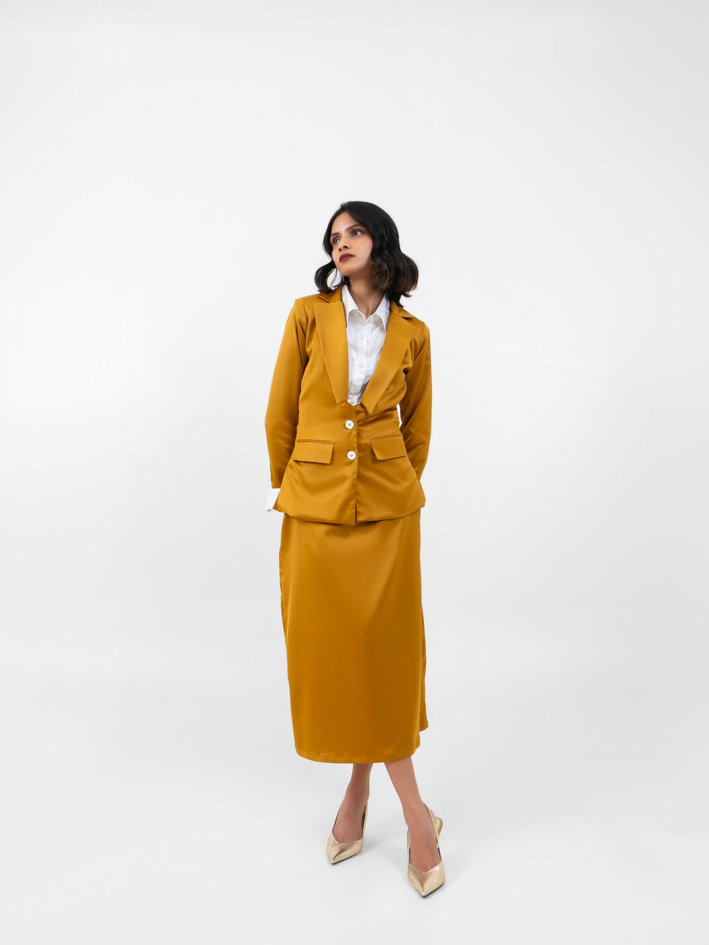 Mustard Blazer Set